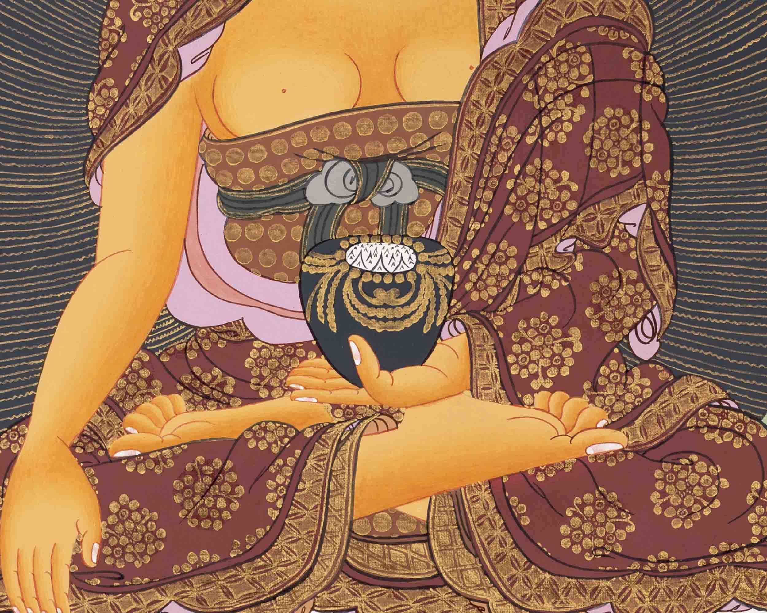 Shakyamuni Buddha Thangka | Yoga Meditation Canvas Art