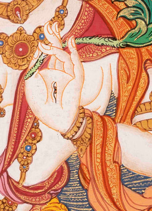 White Tara Thangka | Religious Buddhist Art | Wall Decors
