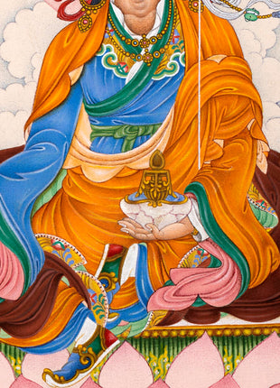 Guru Rinpoche With Others Thangka | The Precious Guru | Himalayan Buddhist Thangka Print