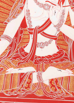 White Tara Thangka | Female Bodhisattva Art | Wall Decors