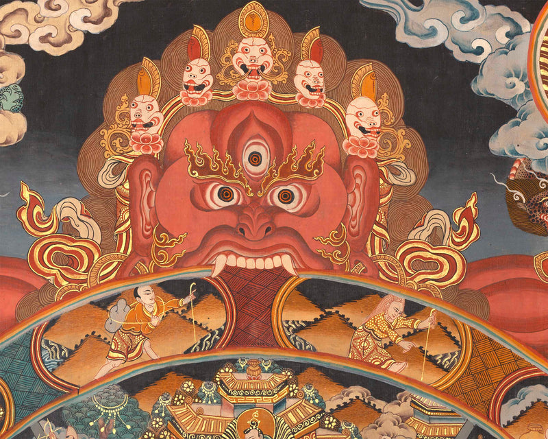 Wheel Of Life Thangka | Hand-Painted Tibetan Buddhist Thangka
