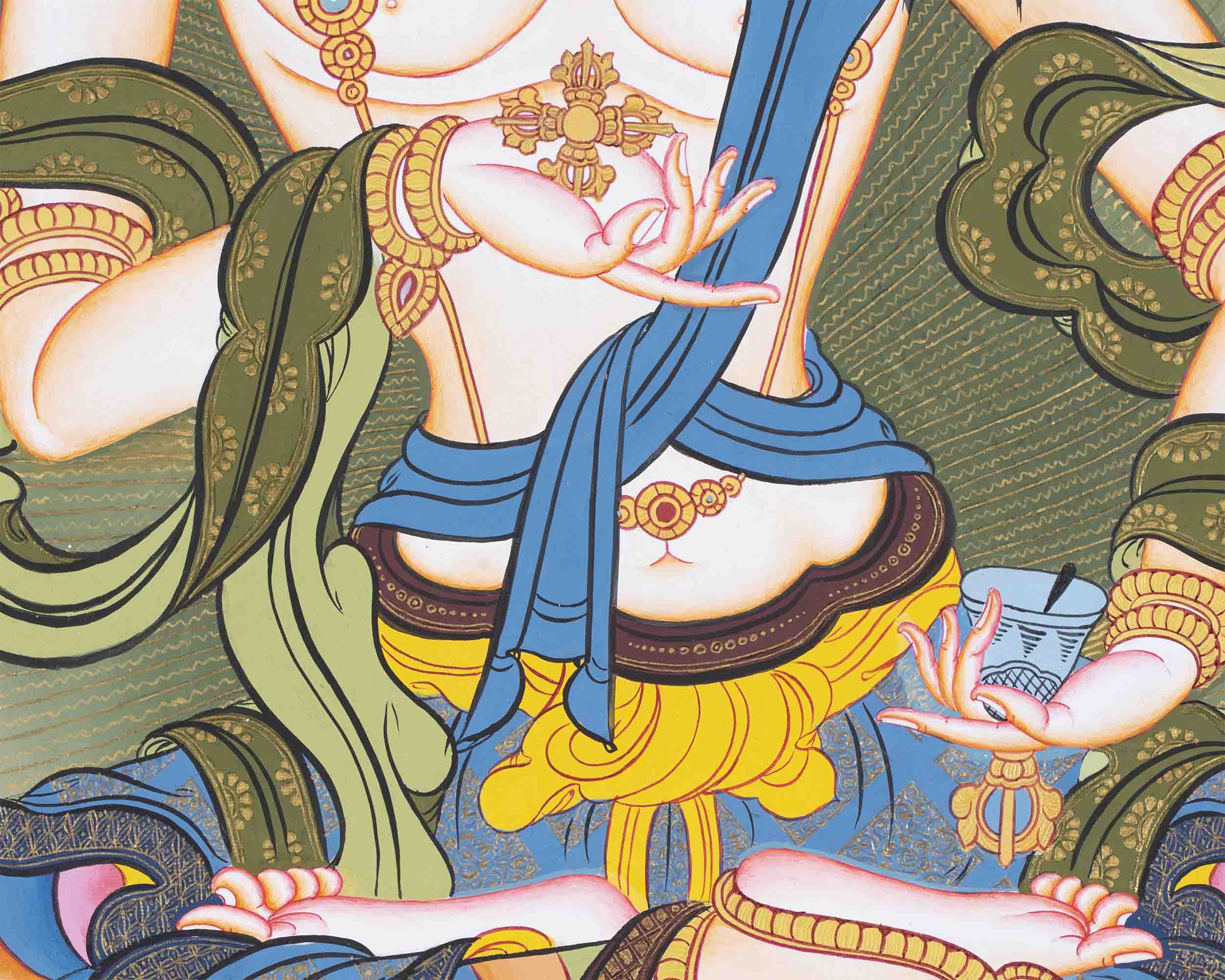Vajrasattva Shakti Thangka | Traditional Tibetan Art | Wall Decors
