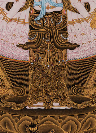 1000 Armed Chenrezig Thangka | Traditional Karma Gadri Art