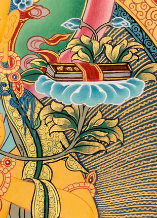 Hand Painted Manjushree Bodhisattva Thangka | Traditional Buddhist Art