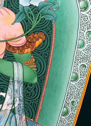 Green Tara Mother Thangka | Traditional Female Buddha Art