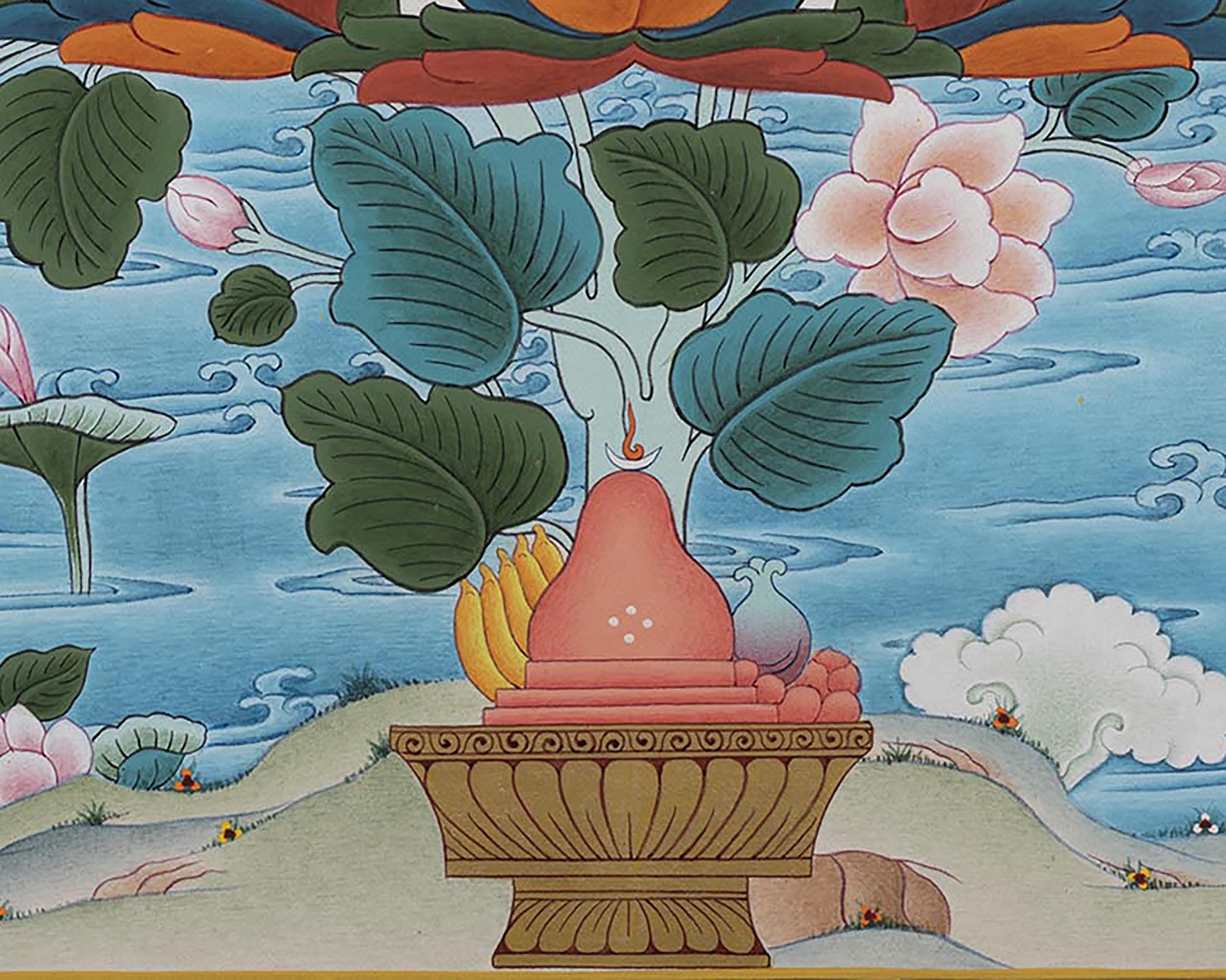 Guru Padmasambhava Rainbow Body Thangka | Enlightened Buddha
