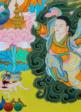 Pema Jugne Thangka | Guru Rinpoche Manifestation | Traditional Artwork