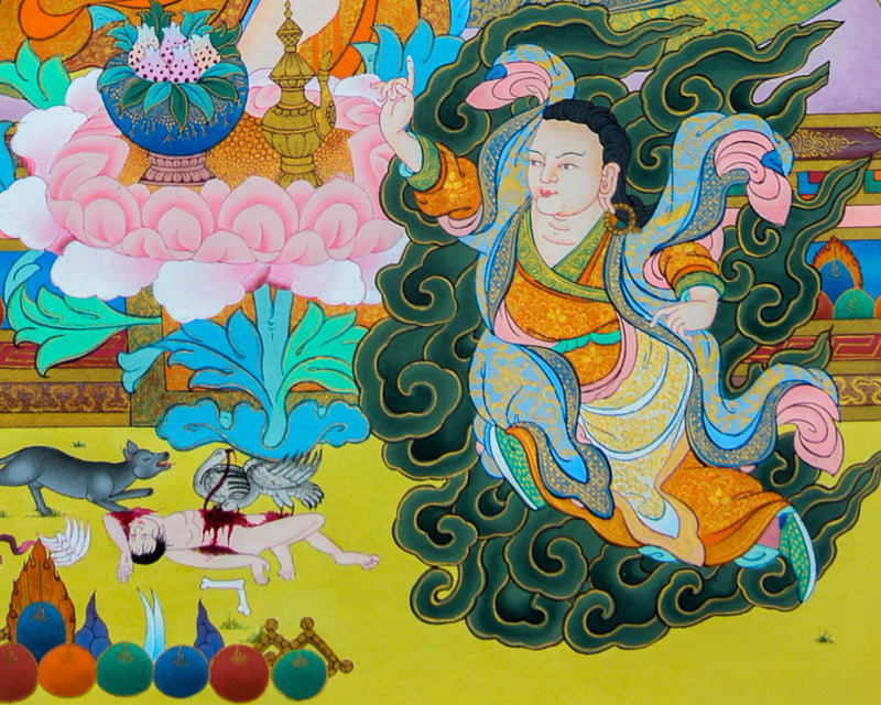 Pema Jugne Thangka | Guru Rinpoche Manifestation | Traditional Artwork