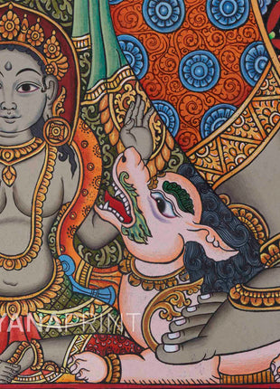 8 Armed Shree Ganesha Pauba Giclee Art Print | The Deity Of Remover Of Obstacles Print For Decoration