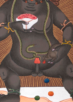 Black Dzambhala Thangka | High Quality Giclee Canvas Print | Digital Print