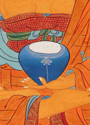 Serenity Embodied: Traditional Buddhist Art Wall Decor with Shakyamuni Buddha Thangka