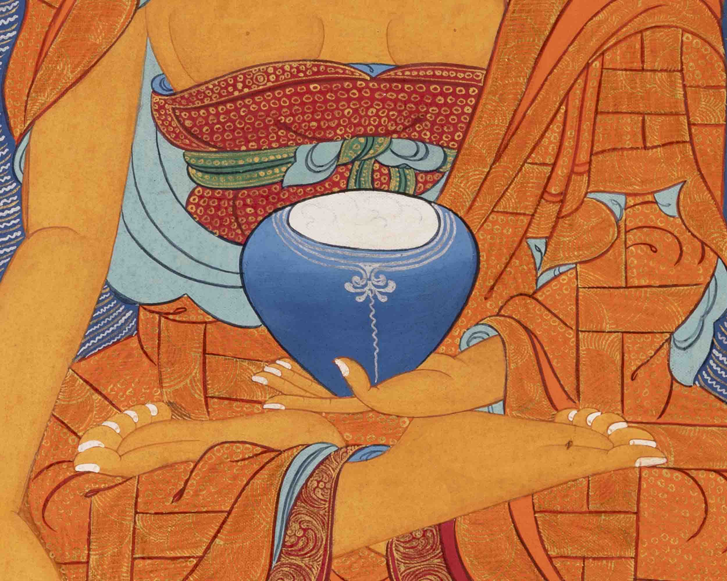 Serenity Embodied: Traditional Buddhist Art Wall Decor with Shakyamuni Buddha Thangka