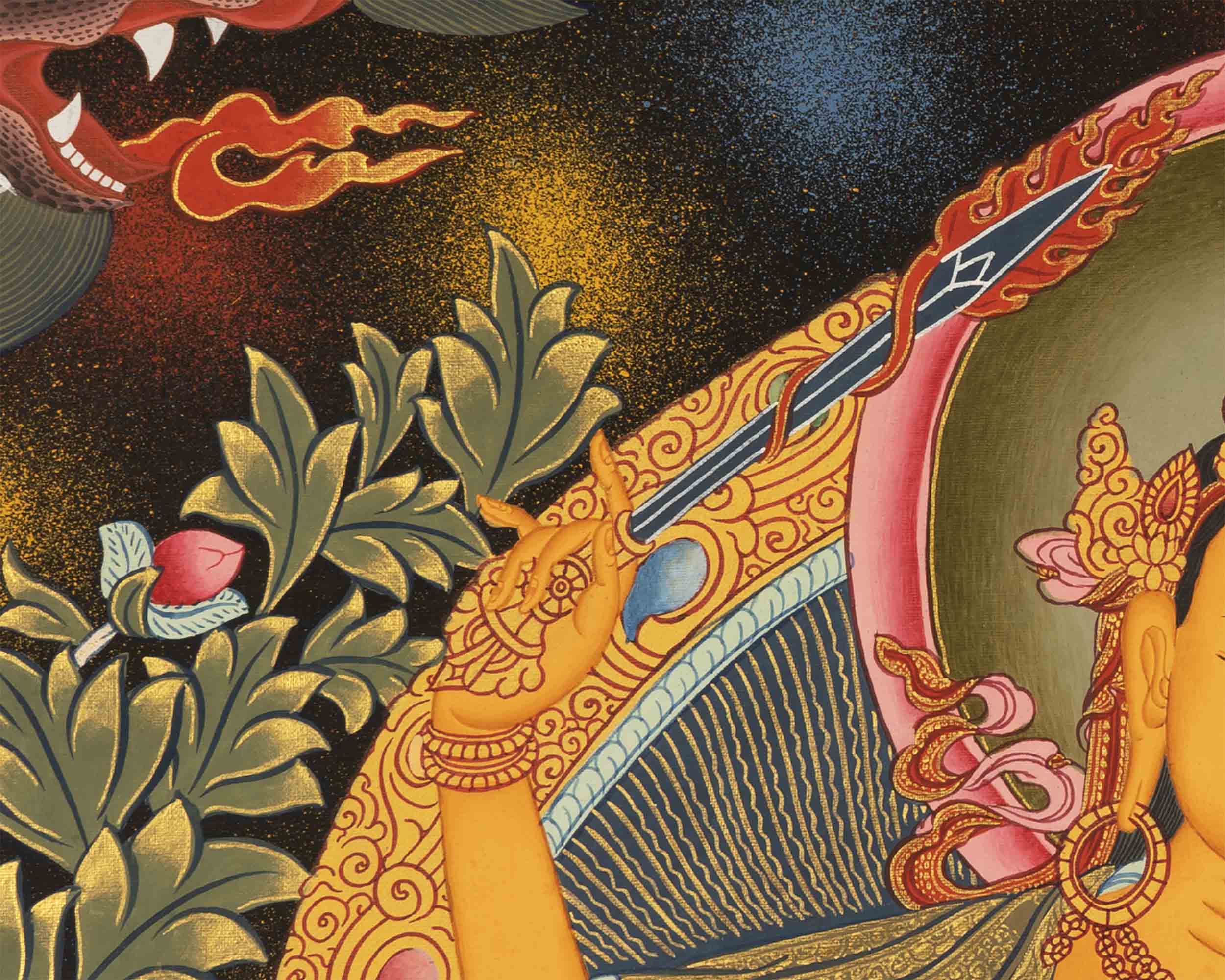 Unique Manjushree Thangka | Religious Wall Hanging Art