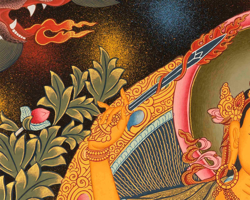 Unique Manjushree Thangka | Religious Wall Hanging Art