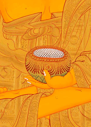 Shakyamuni Buddha Thangka | 24K Gold Painting | Wall Hanging Decors