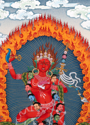 VajraVarahi (Dorje Phagmo) Thangka includes Brocade