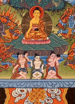 Shakyamuni Buddha Life Story | Tibetan Thangka | Wall Decor