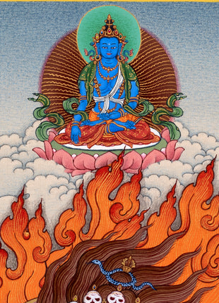 Sakya Vajrapani | Bhutadamara | Hand Painted Tibetan Art in Natural Stone Colors