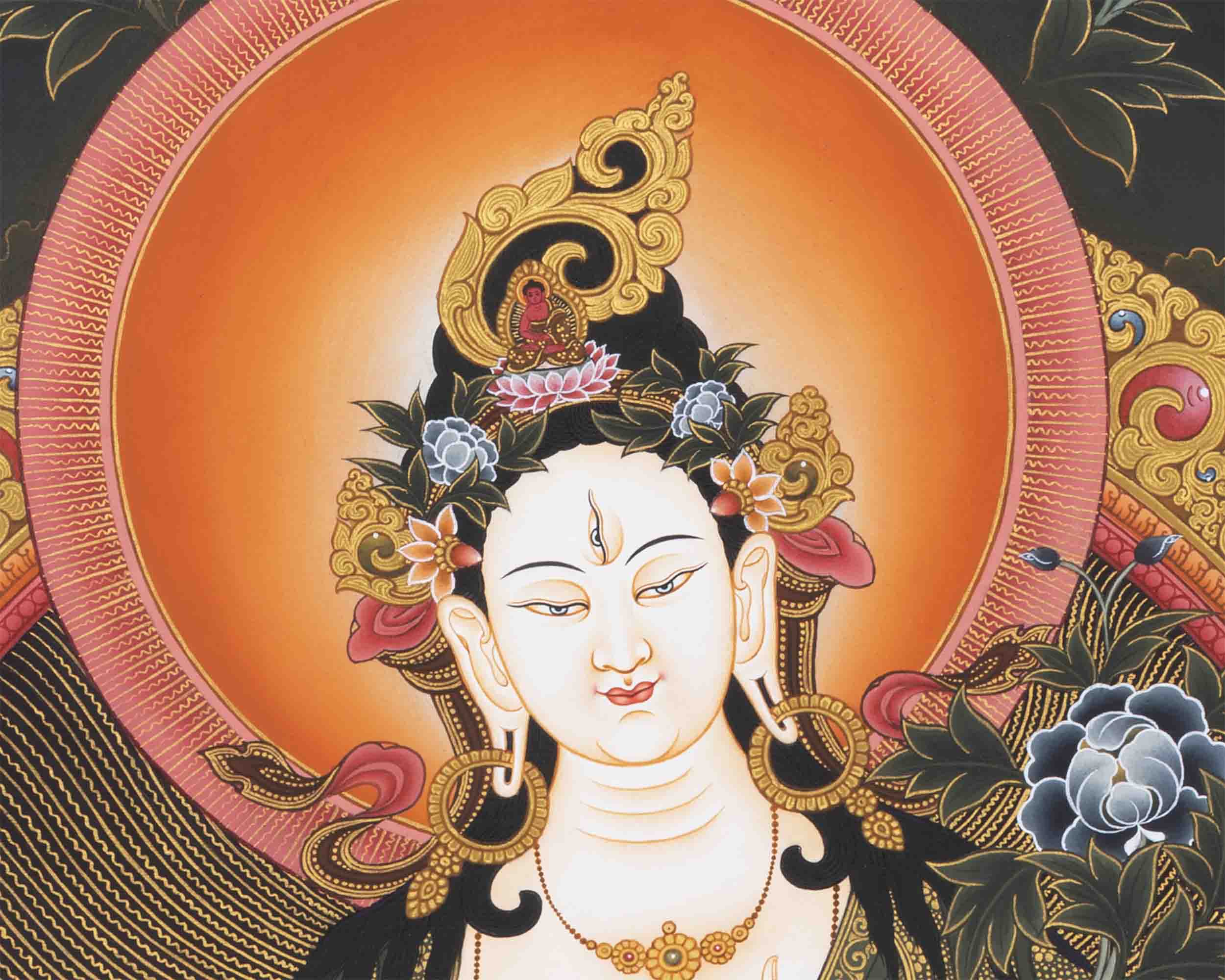 White Tara Print | Religious Digital Printing | Wall Decors