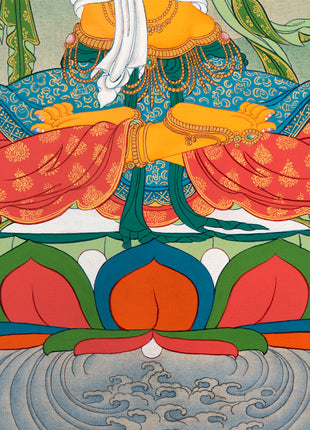 Manjushri, Bodhisattva Manjushree Thangka, Tibetan Buddhist Painting