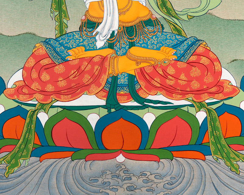 Manjushri, Bodhisattva Manjushree Thangka, Tibetan Buddhist Painting