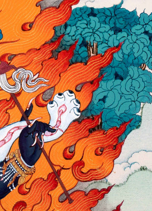 Six Armed Mahakala of Gelug Tradition | Tibetan Mahakala Thangka