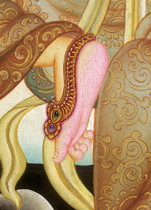 Chandra Dev Giclee Thangka Print | Deity Of Moon | Spiritual Gift Ideas