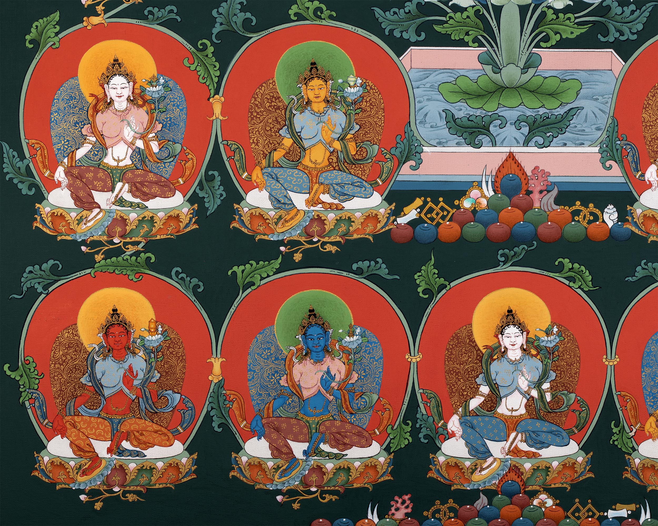 21 Taras | Hand painted Tibetan Thangka