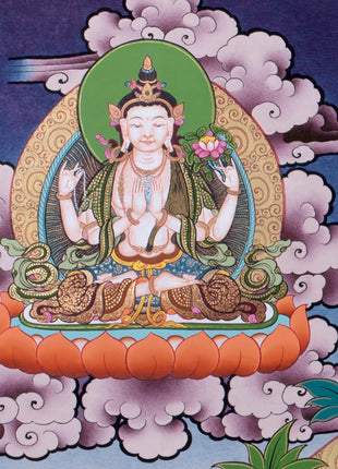 Tibetan White Tara | Hainpainted Tara Thangka