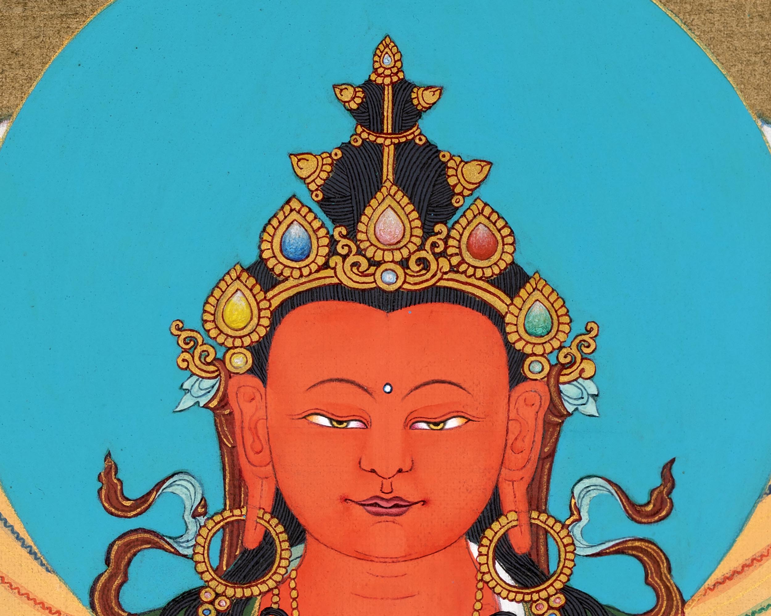 Amitayush With White Tara and Namgyalma Canvas Print |   High Quality Giclee Canvas Print