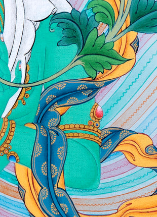 Green Tara Art | Female Buddha Thangka | Bodhisattva