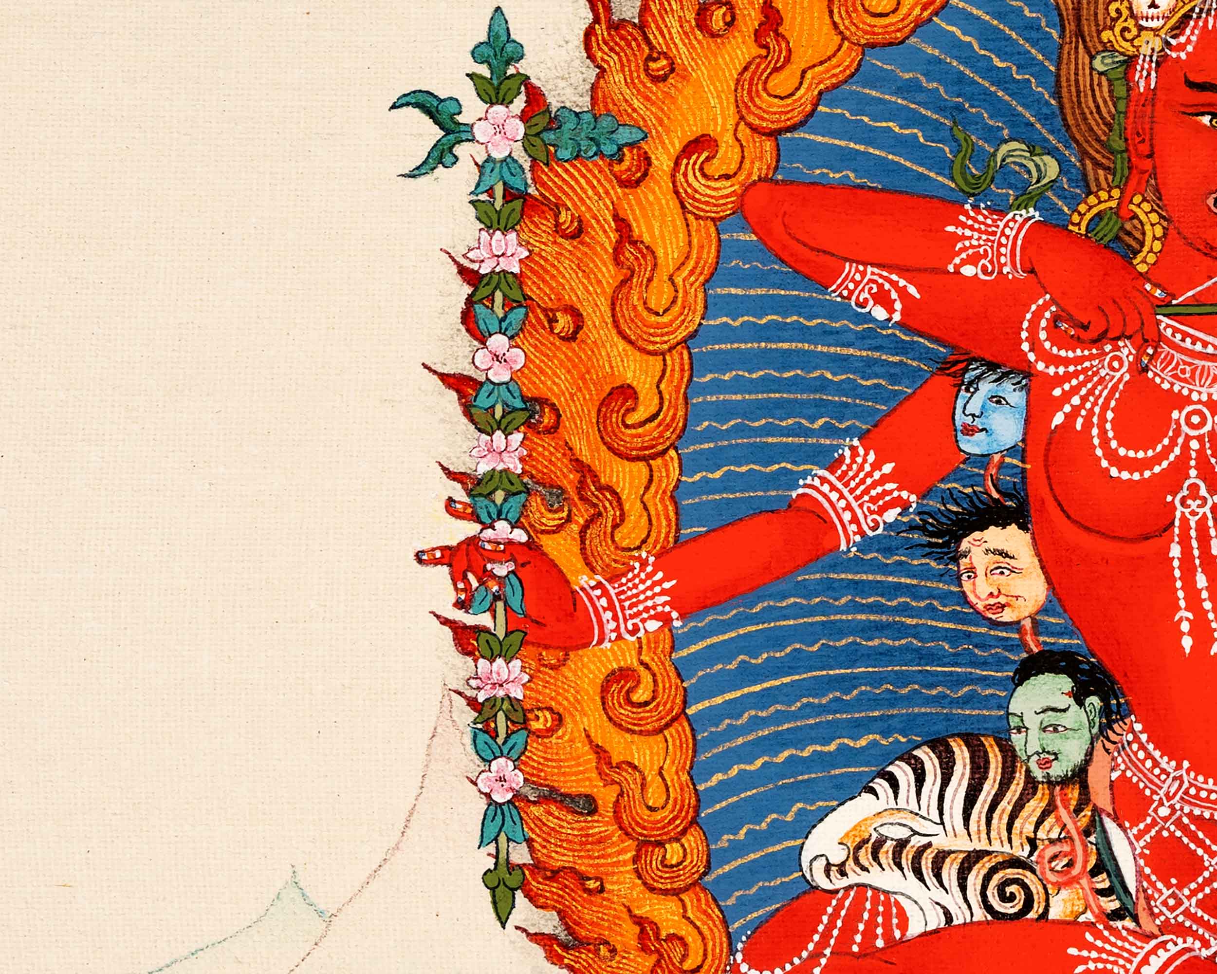 Small Kurukulla Thangka, Traditionally Hand Painted Buddhist Dakini