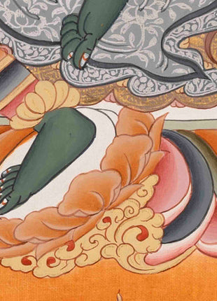Green Tara Painting | Healing Female Deity | Traditional Tibetan Thangka