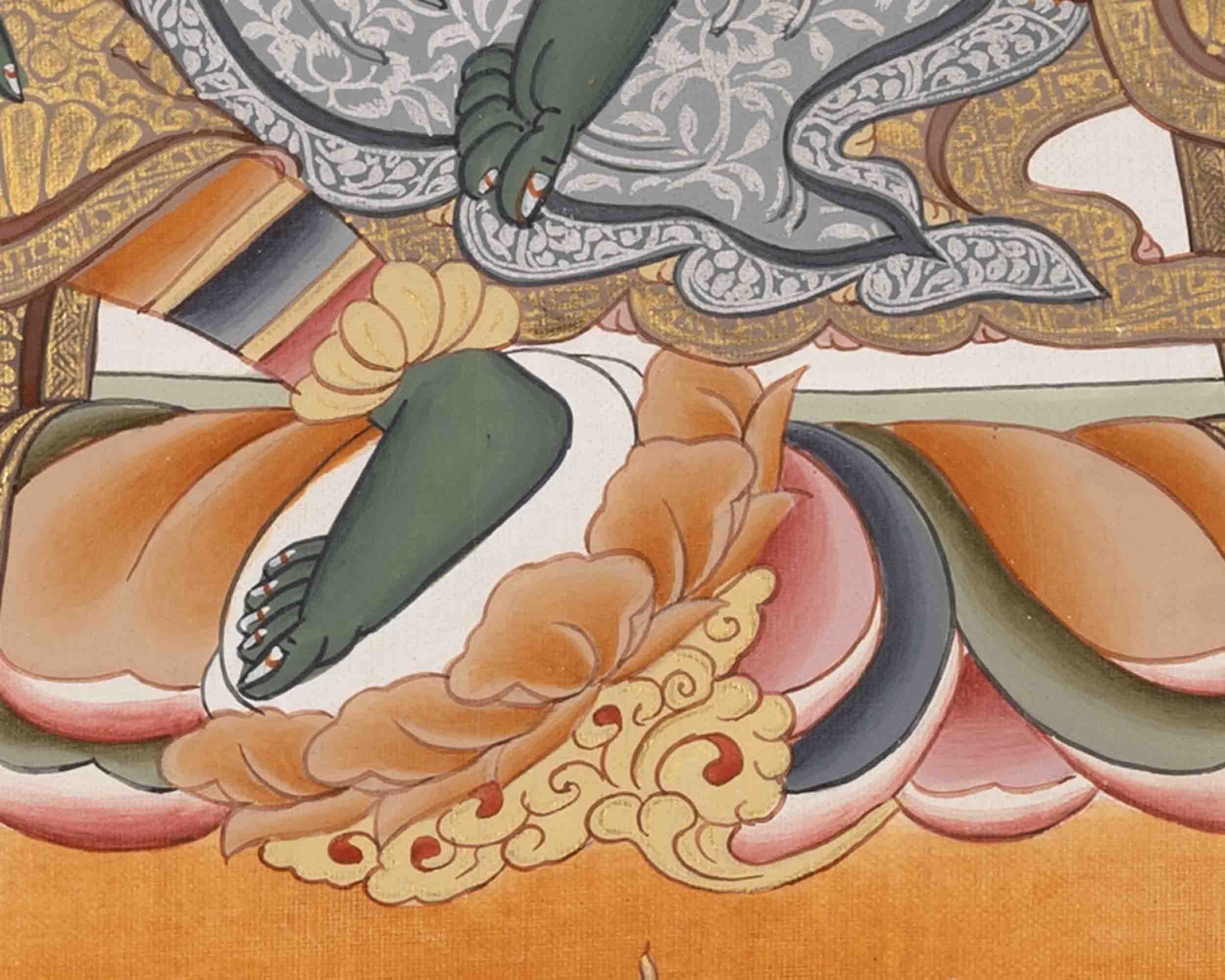 Green Tara Painting | Healing Female Deity | Traditional Tibetan Thangka