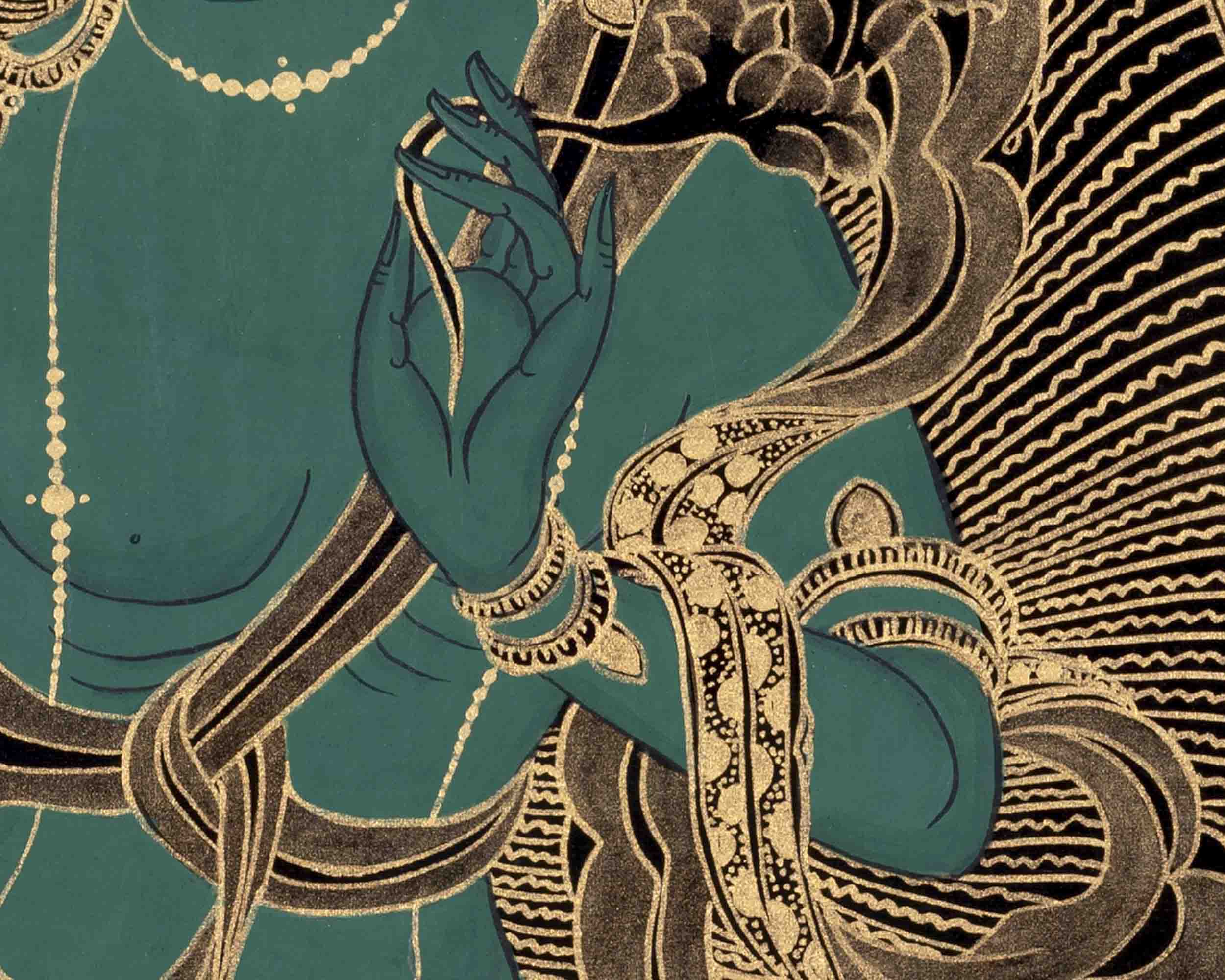 Green Tara Thangka | Mindfulness Meditation Object