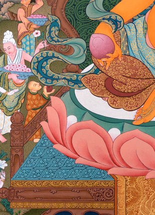 Jambala, Dzambhala Thangka Painting, Tibetan Thangka Print