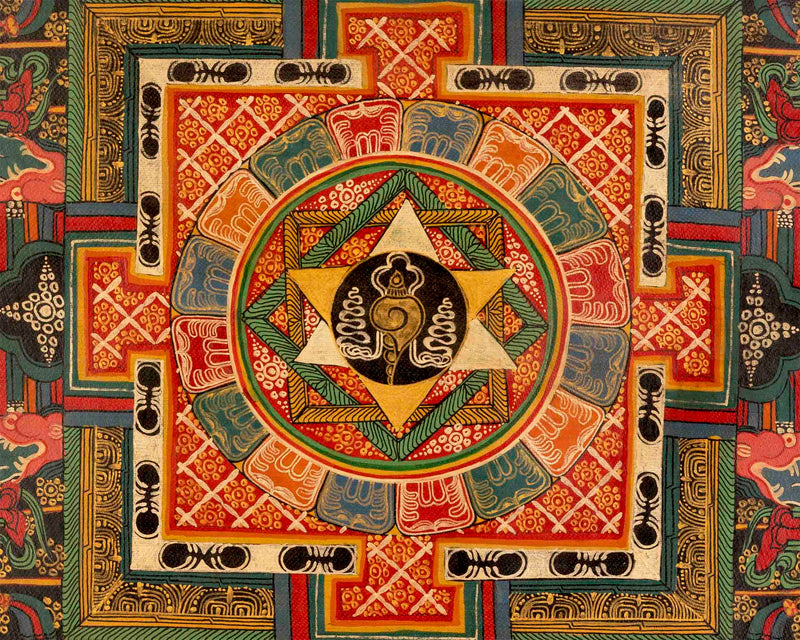 Oil Varnished Sankha Mandala Thangka | Zen Buddhism