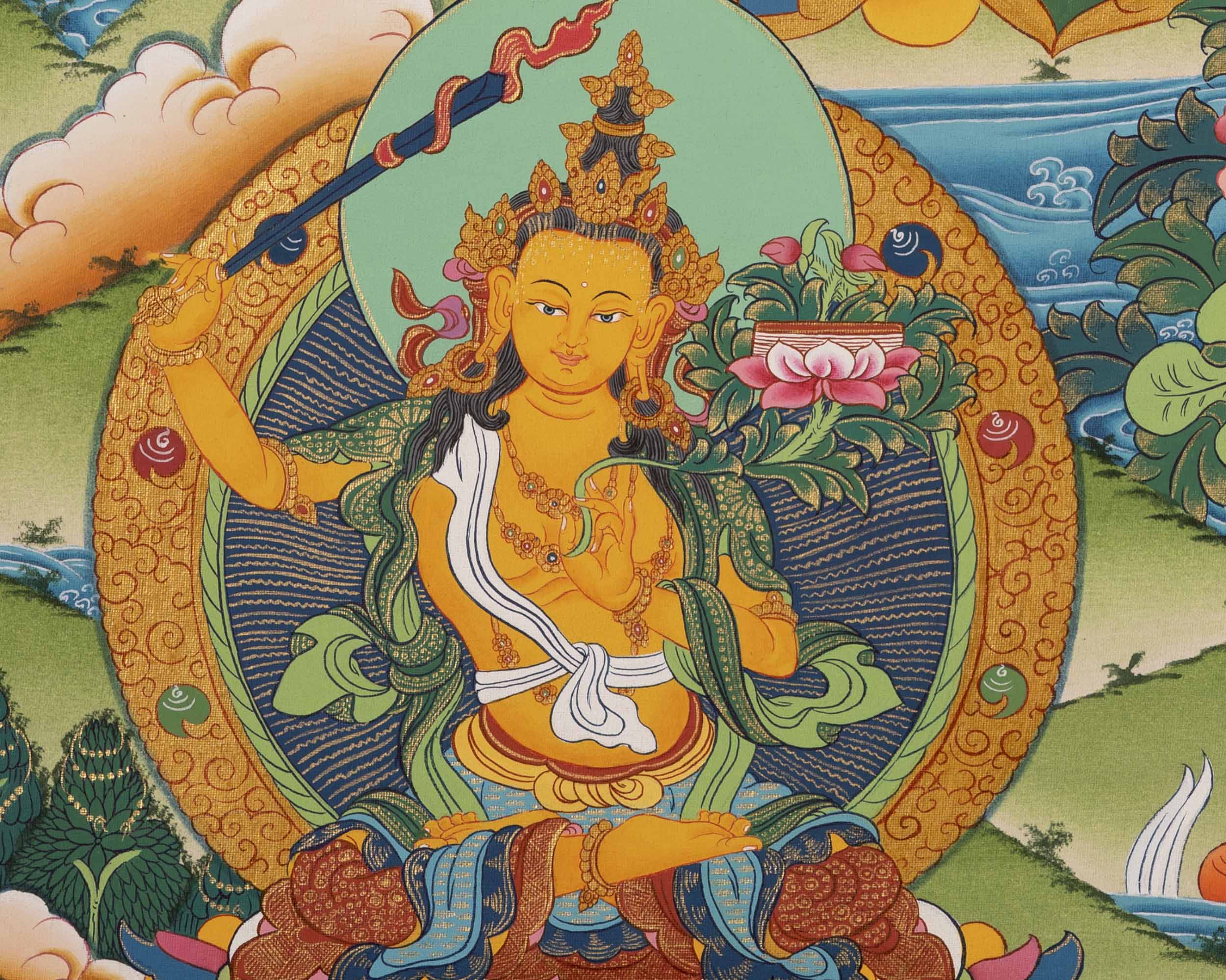 Handpainted Avalokitesvara Thangka | Chengrezig Thangka
