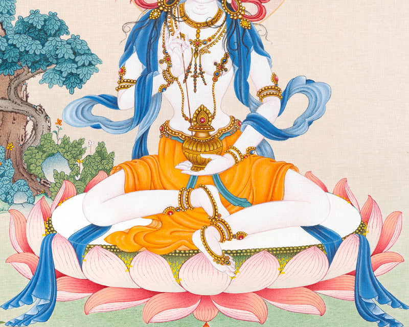 Mandarva Thangka | Long-Life Dakini | Himalayan Buddhist Art