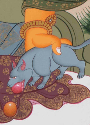 Dzambala Kubera Thangka | Wealth Deity | Religious Wall Decors