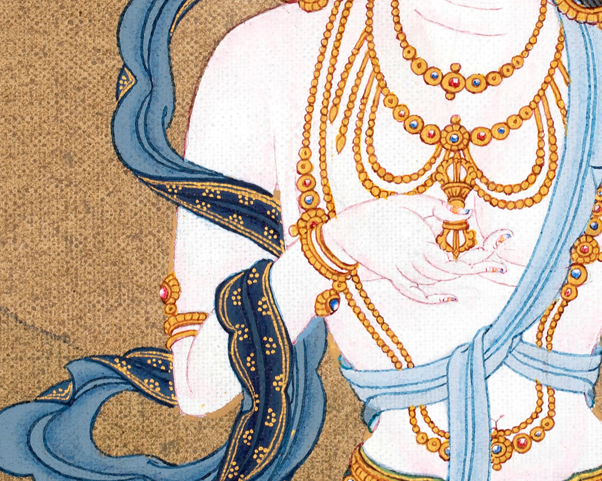 Tibetan Dorje Sempa Thangka | Traditionally Hand Painted Vajrasattva Art