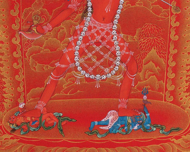 Traditional Himalayan Art Of Vajrayogini Dakini  | Tibetan Dakini Thangka For Mindfulness