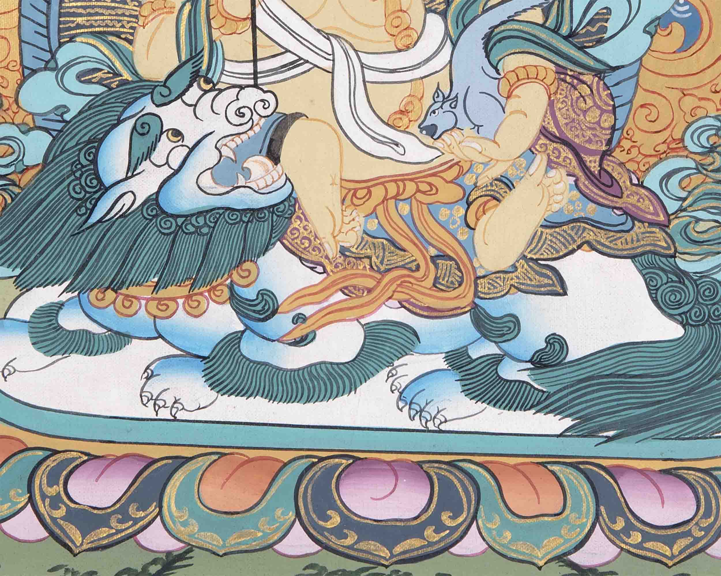 Namtose Thangka Painting With Brocade | Tibetan Buddhism Art