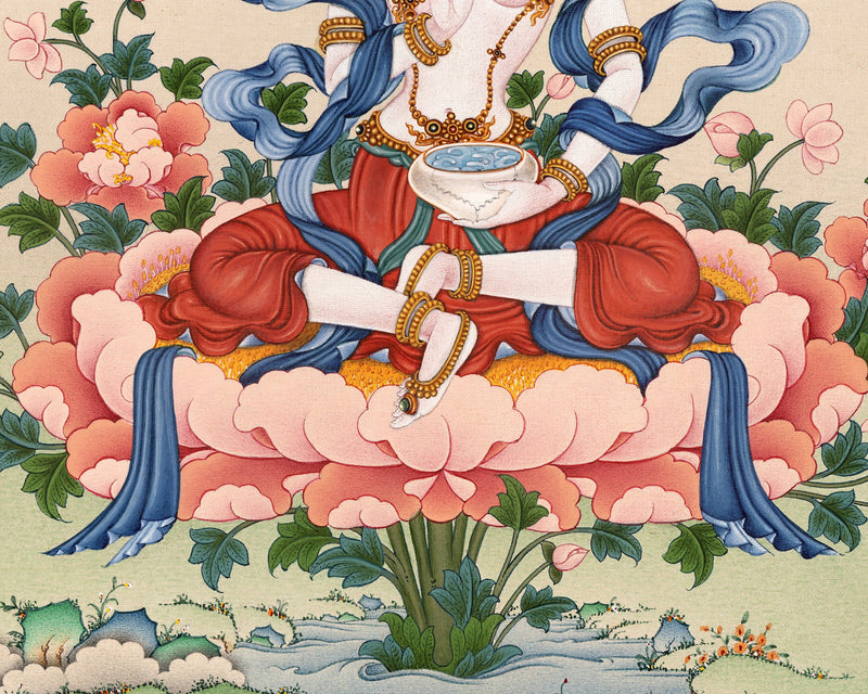 Yeshe Tsogyal Thangka, Padmasambhava Consort, Tibetan Dakini Painting
