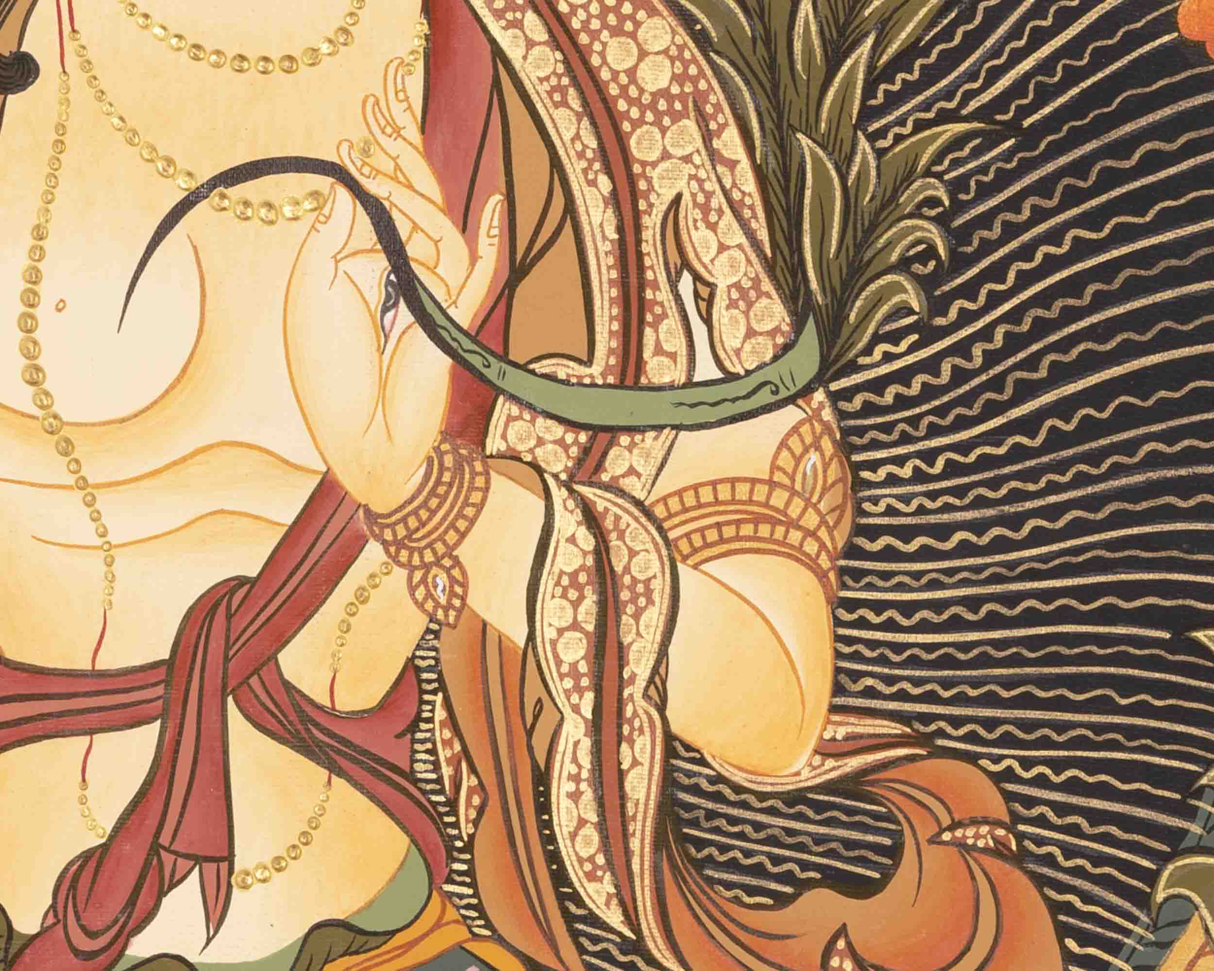 White Tara Thangka | Female Bodhisattva | Religious Buddhist Art