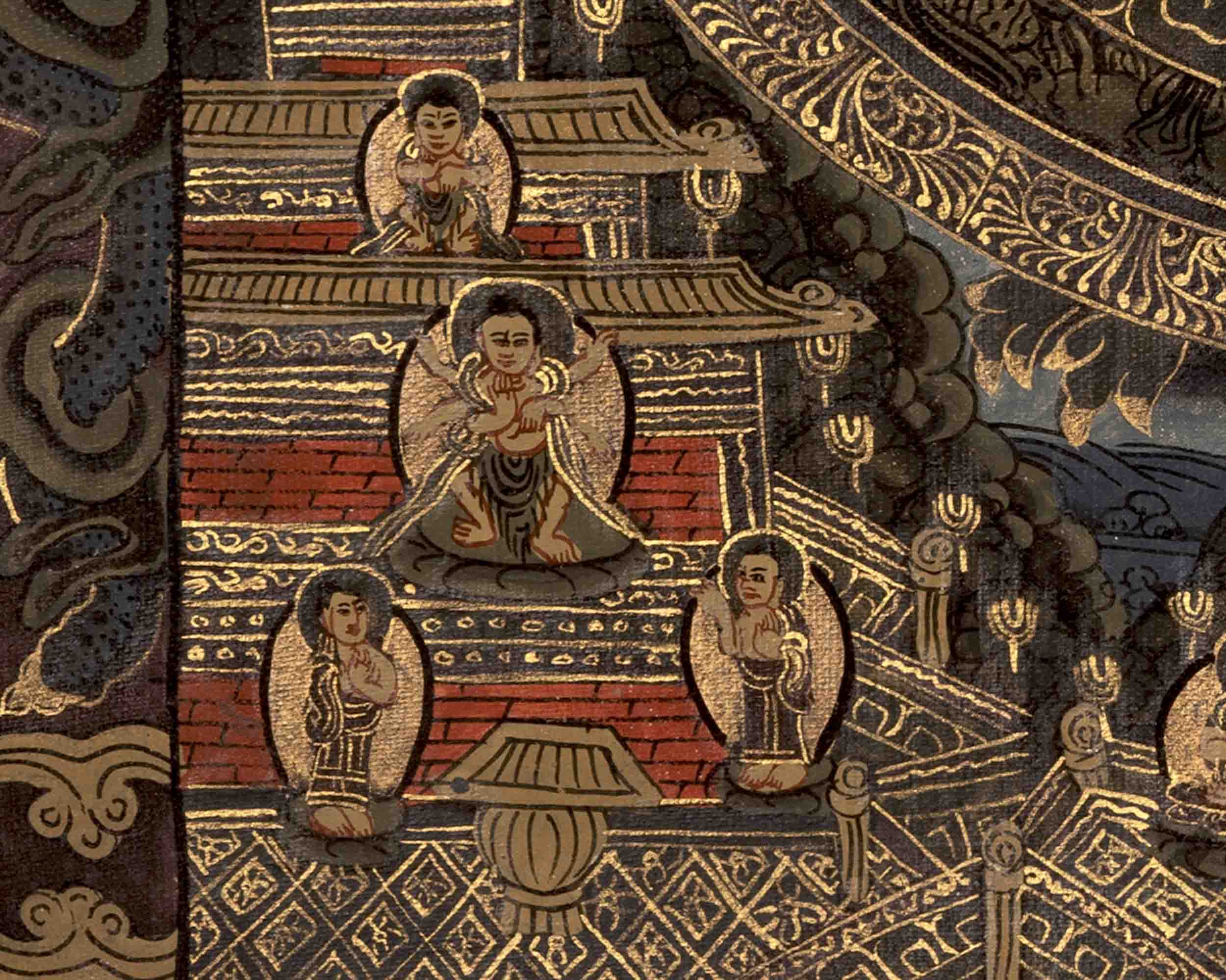 Traditional Manjushree Mandala Thangka | Tibetan Buddhist Handpainting