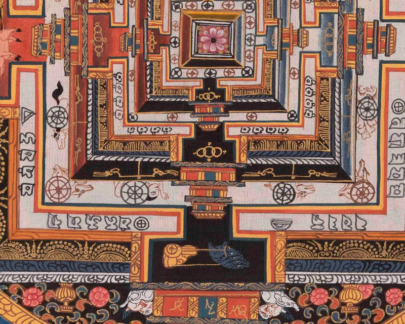 Kalachakra Mandala Thangka | Religious Buddhist Paint | Wall Decors