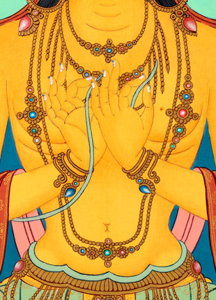 Maitreya Buddha Thangka | Tibetan Bodhisattva Art