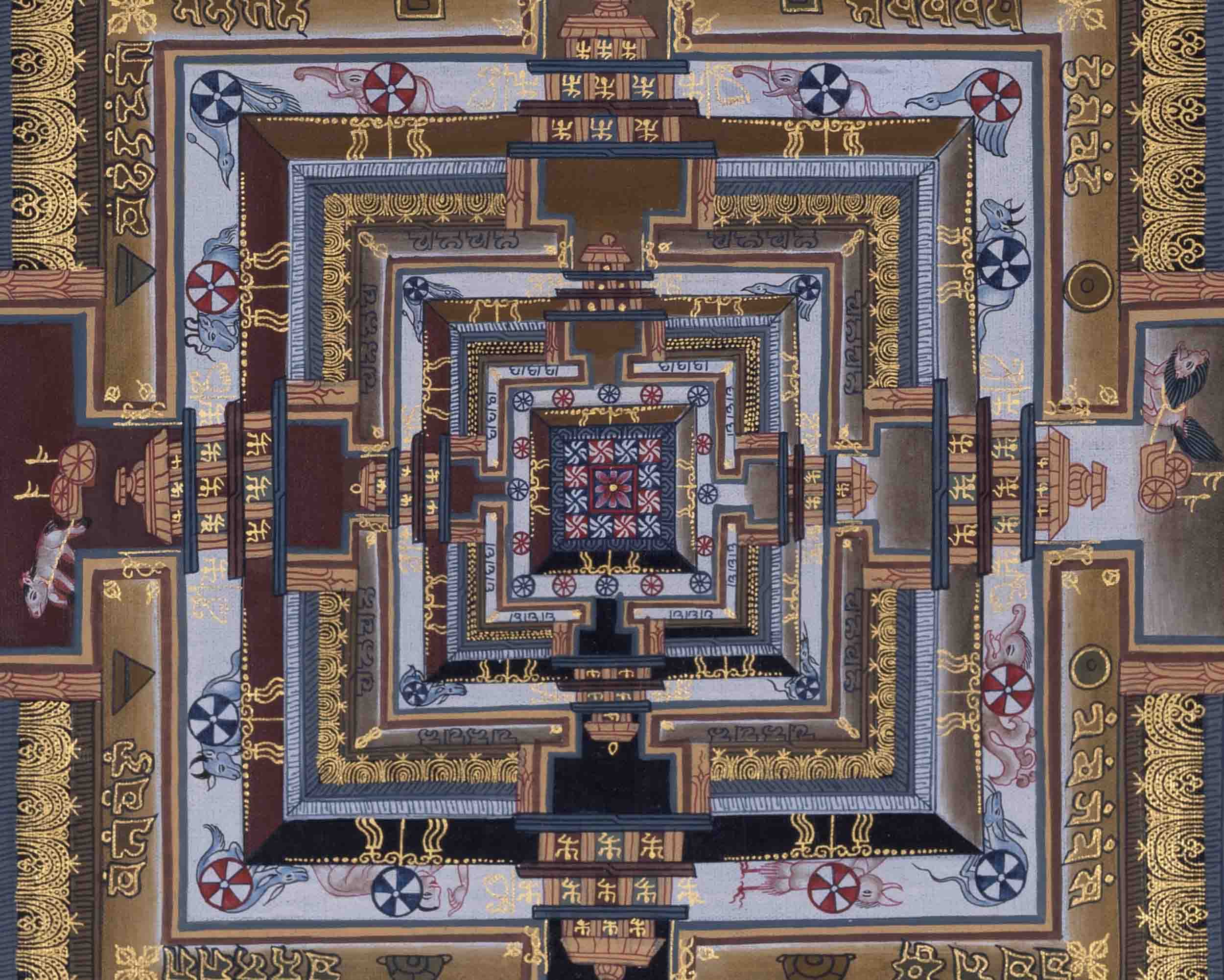 Wheel Of Time | Kalachakra Mandala Thangka | Traditional Wall Decors