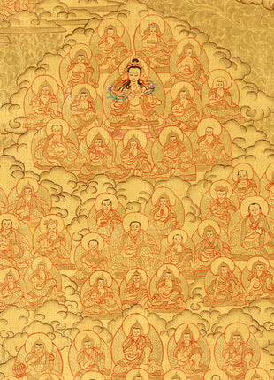 Refugee Tree Thangka | Golden Tsogksing Gelug Thangka